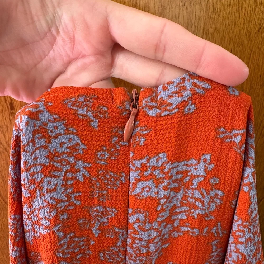 FA Floral Wrap Robe in Red and Gray - Picture 5 of 7